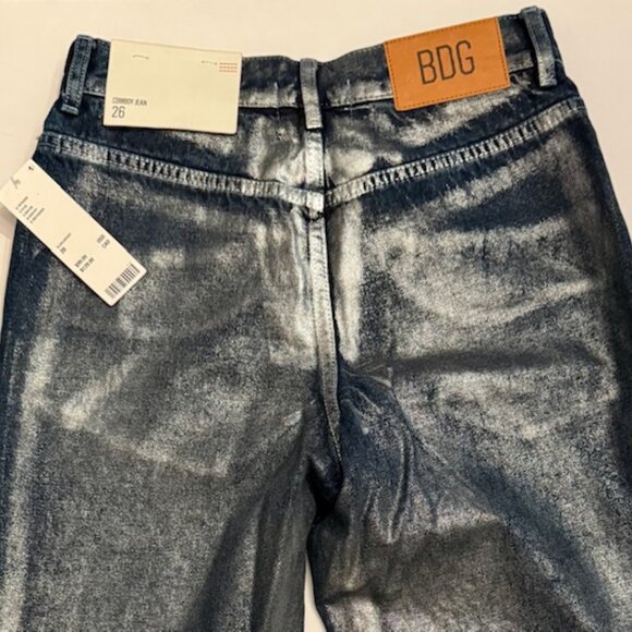 NWT, Urban Outfitters, BDG, Cowboy Jeans, Silver, Size 26 - Picture 1 of 4